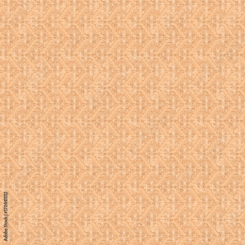 Vector volumetric damask seamless pattern element. Elegant luxury embossed texture for wallpapers, backgrounds and page fill. 3D elements with shadows and highlights.