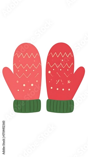 Pair of festive winter mittens