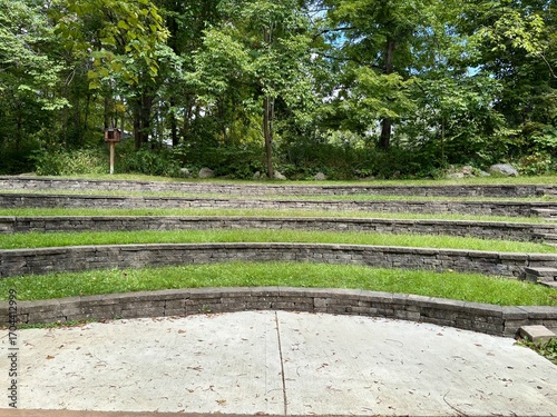 Small grass amphitheater at a park