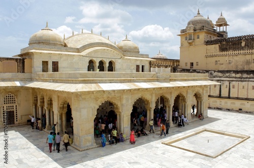 Sheesh Mahal and Sheesh Mahal garden in Amber fort. Jaipur, India.