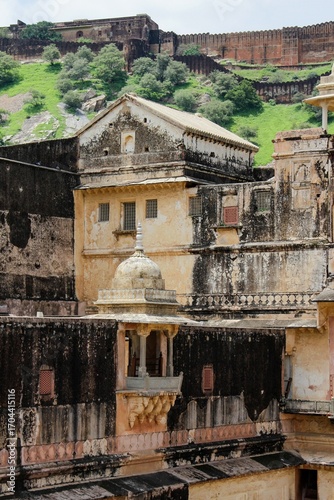 The corridors and labyrinths of Amber Fort. Jaipur, India