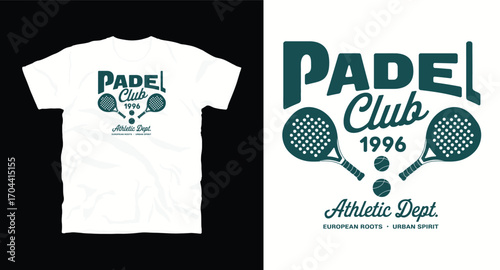 Padel Club tennis t shirt design, vector graphic, typographic poster or tshirts street wear and Urban style
