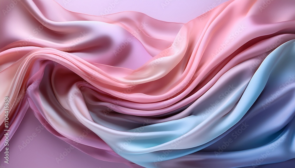 Obraz premium Abstract Flowing Silk Fabric With Pastel Colors For Gentle Texture