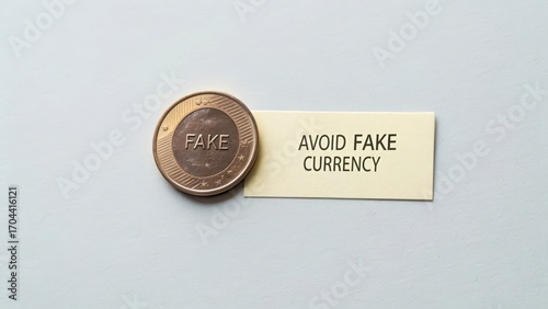 Importance of Recognizing Fake Currency with a Warning Sign