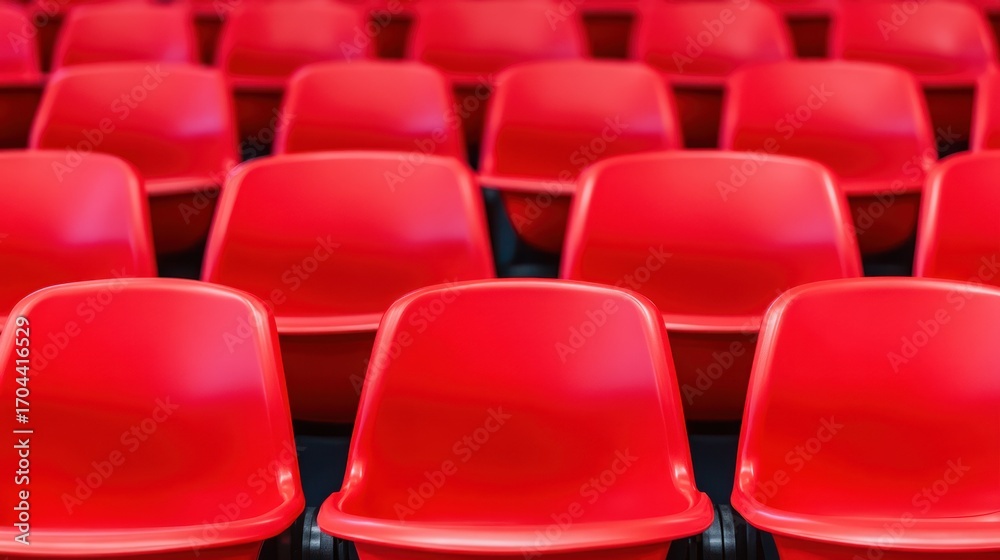 Obraz premium Rows of empty red chairs abstract pattern