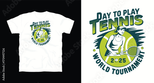 World Tournament tennis t shirt design, vector graphic, typographic poster or tshirts street wear and Urban style