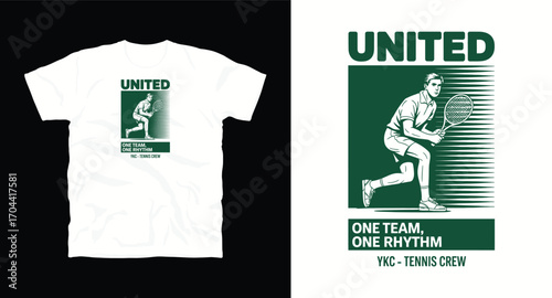 United tennis t shirt design, vector graphic, typographic poster or tshirts street wear and Urban style