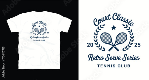 Court Classic tennis t shirt design, vector graphic, typographic poster or tshirts street wear and Urban style