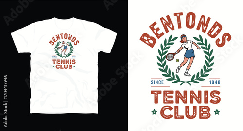 Bentonds tennis club t shirt design, vector graphic, typographic poster or tshirts street wear and Urban style