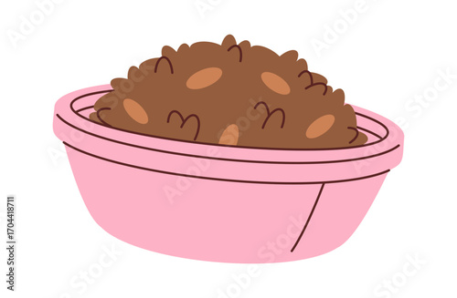 Brown rice bowl hand drawn