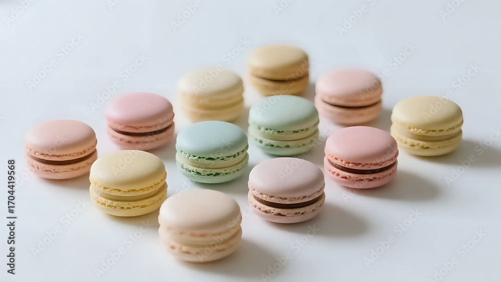Obraz premium macaroons on a wooden table