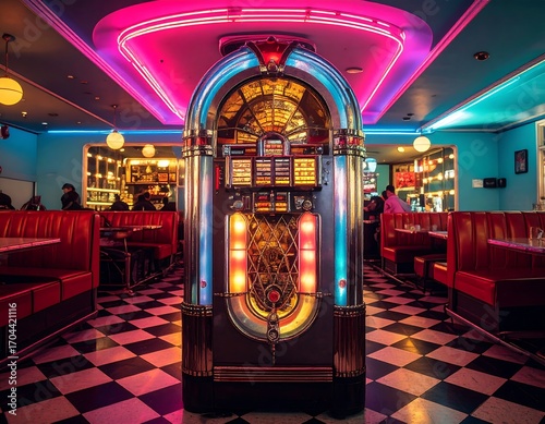 Retro diner with jukebox