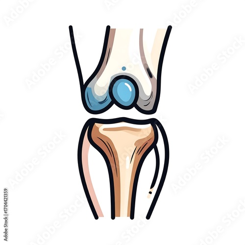 Cartoon illustration of a knee joint