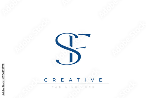 Blue stylized letters SF combined in a modern design on a clean white background, evoking professionalism and creativity. Ideal for branding, business identity, and corporate representation concepts.