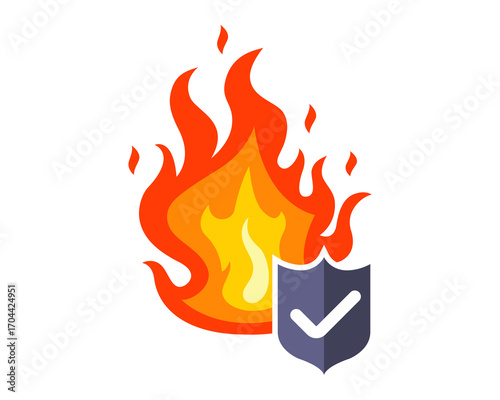 Fabric Features Fireproof Filled Icon Vector Illustration