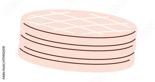 Rice pancakes stack hand drawn