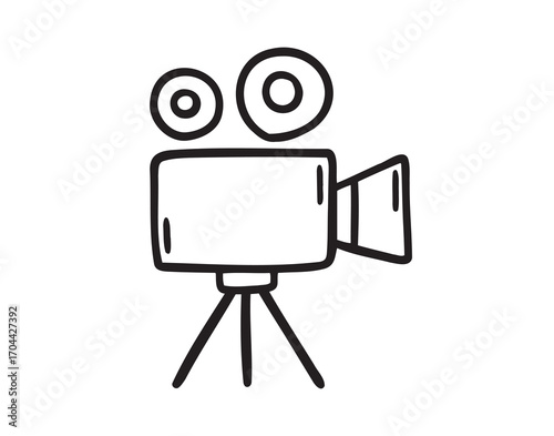 Cinema camera on tripod for movie or video production