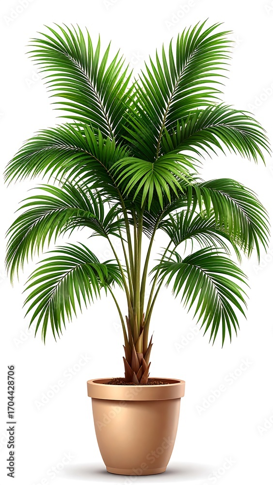 Obraz premium Palm tree in terracotta pot