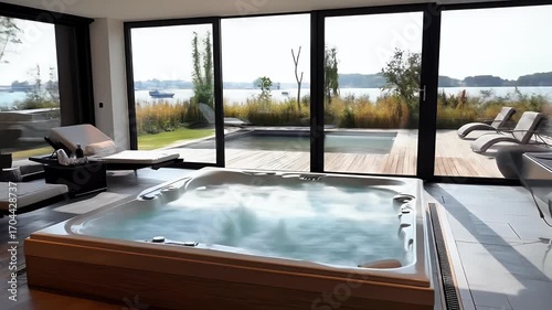 Luxury Spa with Hot Tub and Scenic Views.