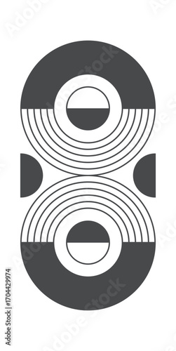Aesthetic futuristic mid century symbol