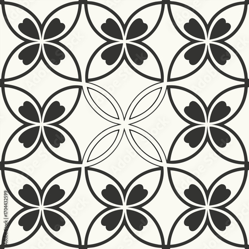 Geometric floral pattern on light background graphic