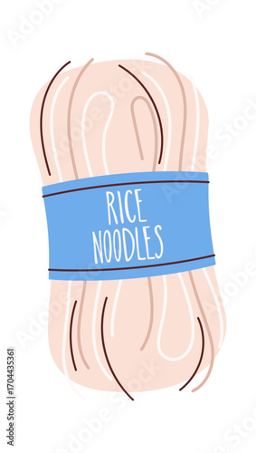 Uncooked rice noodles hand drawn
