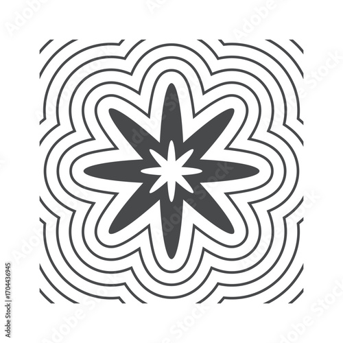 Floral mid century element composition