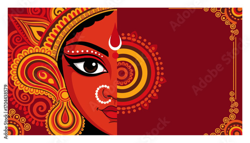 Goddess Durga Face for Navaratri and Durga Puja Festival
