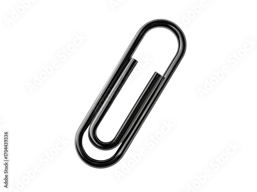Shiny Silver Paperclip on Black Background metal office supply