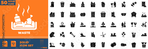Waste Solid Icons – Ecology, Sorting, and Green Lifestyle