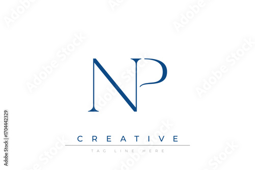 Blue stylized letters NP combined in a modern design on a clean white background, evoking professionalism and creativity. Ideal for branding, business identity, and corporate representation concepts.