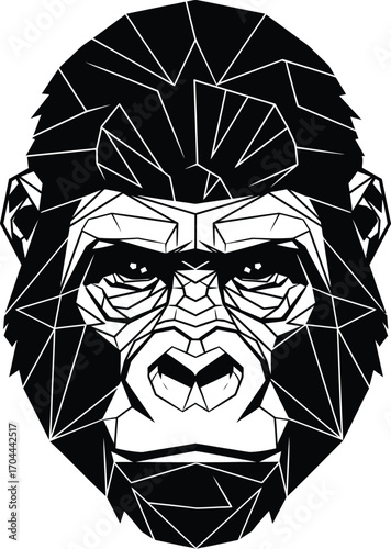 Vector art of geometric gorilla face portrait