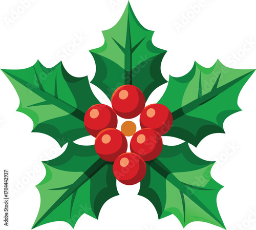 Festive Holly Berry Illustration Christmas Holiday Season Celebration
