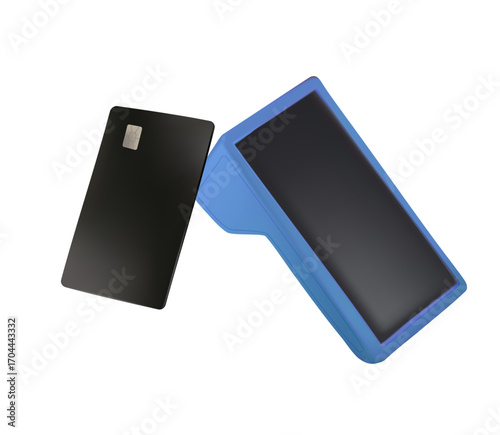 Scan a bank card for contactless payment at a checkout. The card reader enables convenient, cashless transactions
