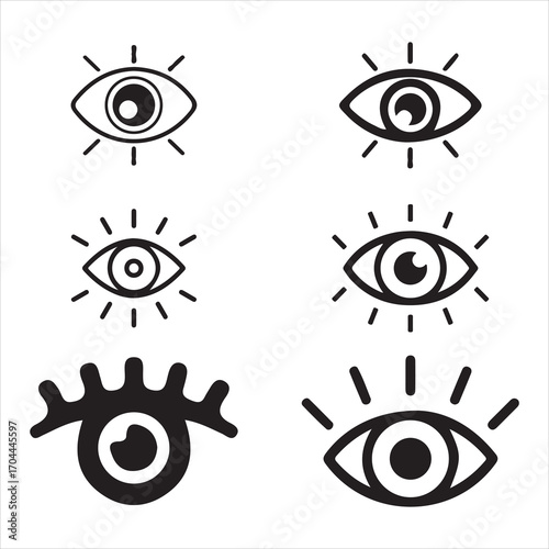 Abstract artistic eye icon shaped logo