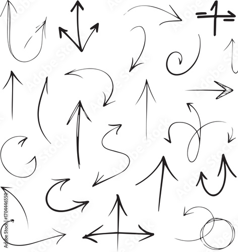 doodle sketched arrow set versatile hand drawn directional symbols for web print presentation templates