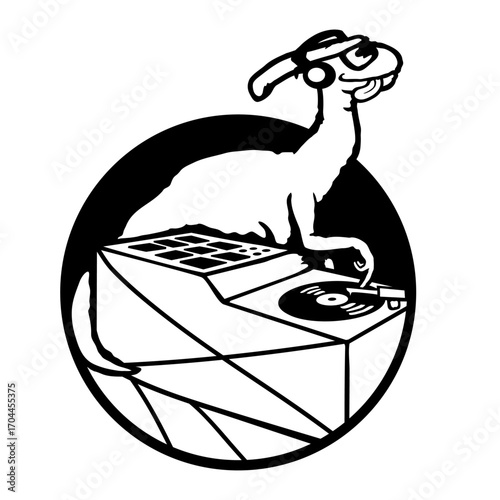 DJ Parasaurolophus Dino Turntable Sunglasses Party Music Club