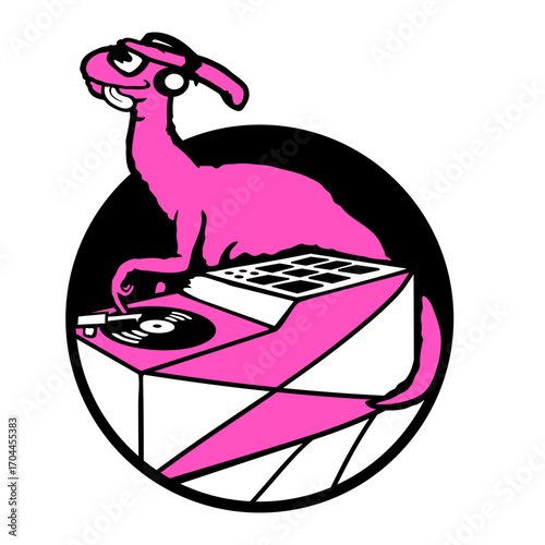 DJ Parasaurolophus Dino Turntable Sunglasses Party Music Club