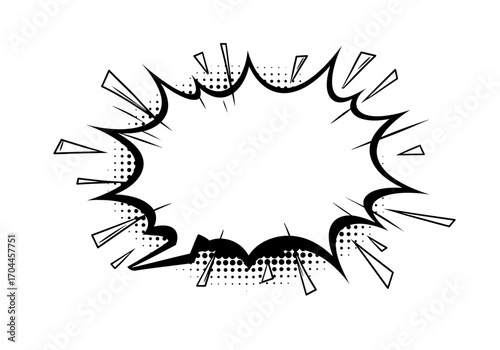 Comic Book Blank Speech Bubble Explosive Design for Dialogue and Communication