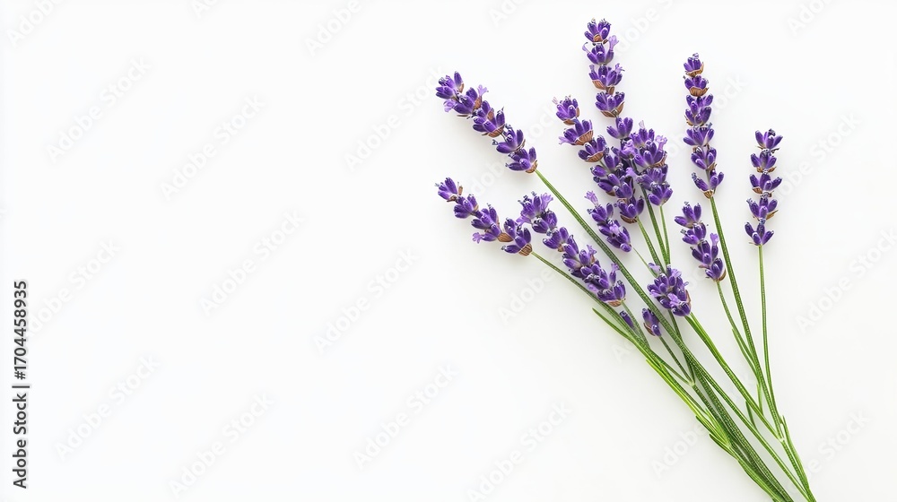 Obraz premium Purple lavender flowers on white background