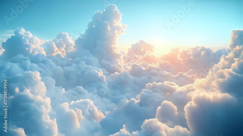 Clouds with the sun in the background