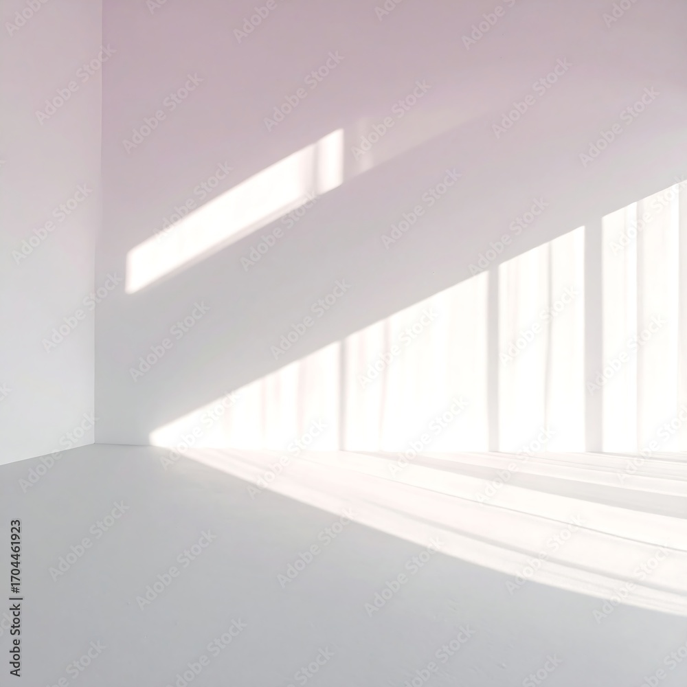 Fototapeta premium Empty room bathed in sunlight