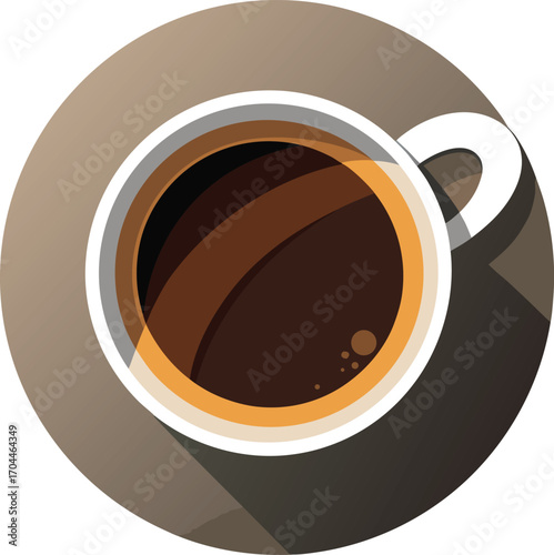 Dark Americano Halloween Top View Coffee Cup Icon
