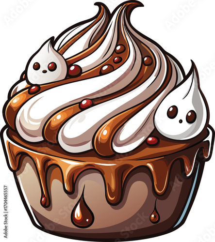 Haunted Mocha Drink Delicious Chocolate Cream Cupcake