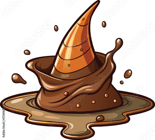 Haunted Mocha Drink Chocolate Cone Splash Illustration