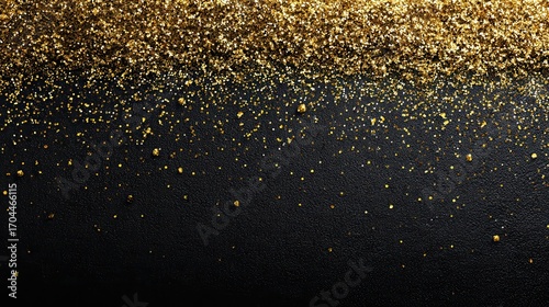 Wallpaper Mural festive black background with golden glitters on top and copy space Torontodigital.ca