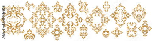 Vintage set of patterns. For wedding invitations, wallpapers, stained glass windows and cards.
