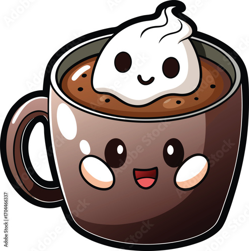 Haunted Mocha Drink Cute Hot Chocolate Mug Cartoon