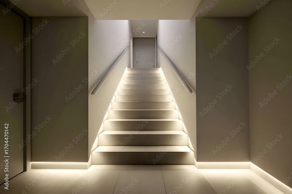 Obraz premium Step Edge Mounted Anti Glare Non Slip Stair Lighting for Safety and Home Security