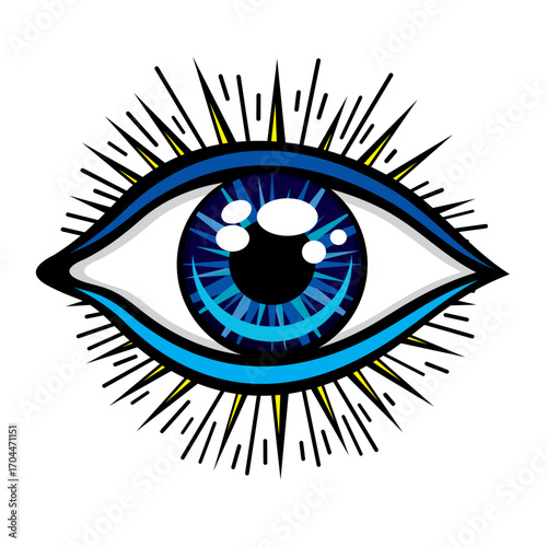Eye as Art of  Boho style. Decorative eye.